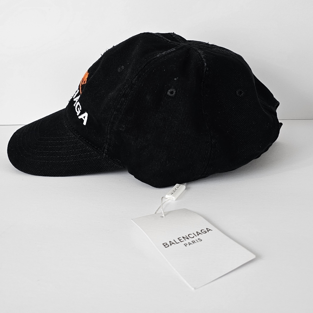 Black and Orange graphic fitted baseball Cap - Picture 4 of 11